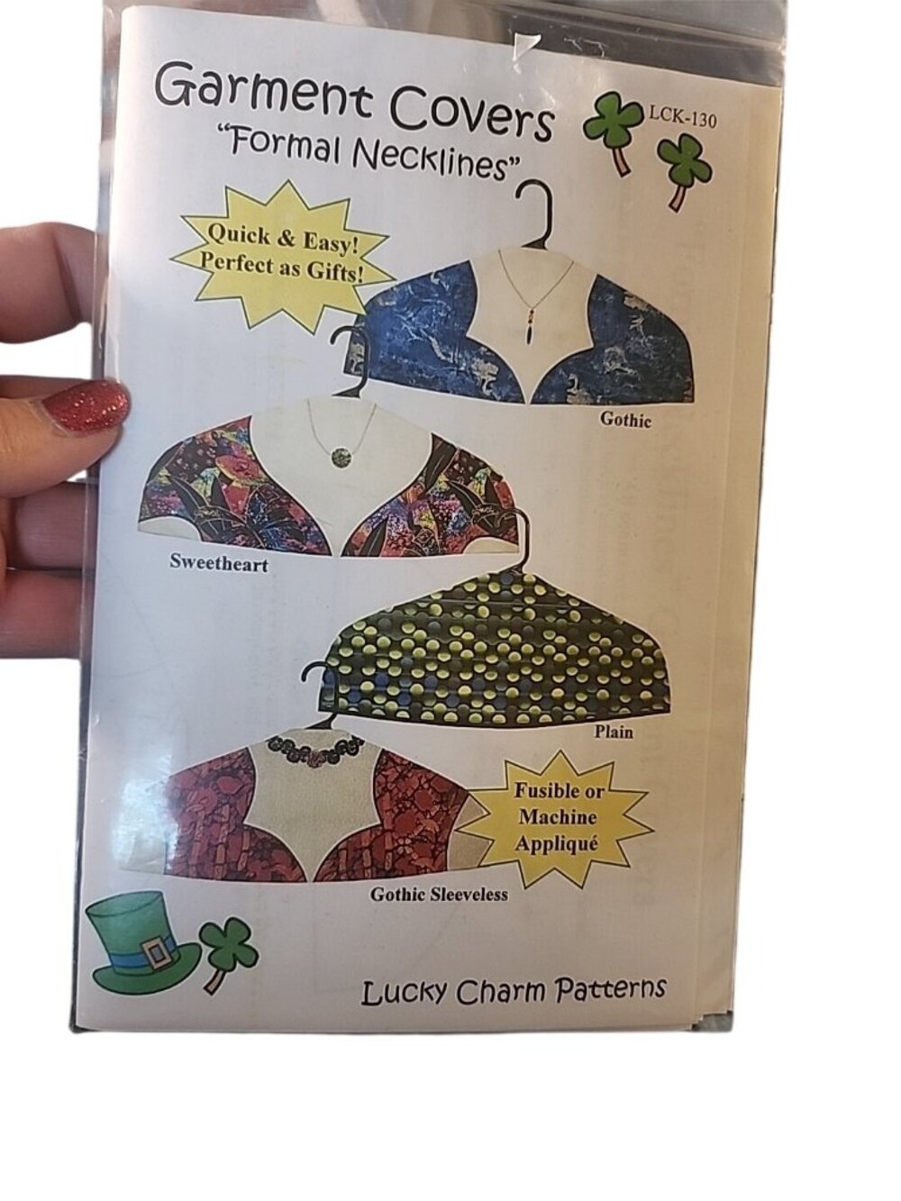 Garment Covers "Formal Necklines" Lucky Charm Patterns